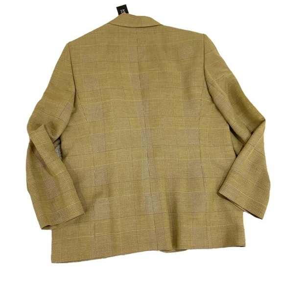 NWT Linda Allard ellen tracy 2 piece micro plaid pantsuit lined moss color sz 16 - Picture 7 of 14